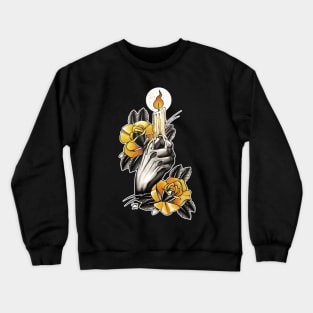 The hand holding a candle Crewneck Sweatshirt